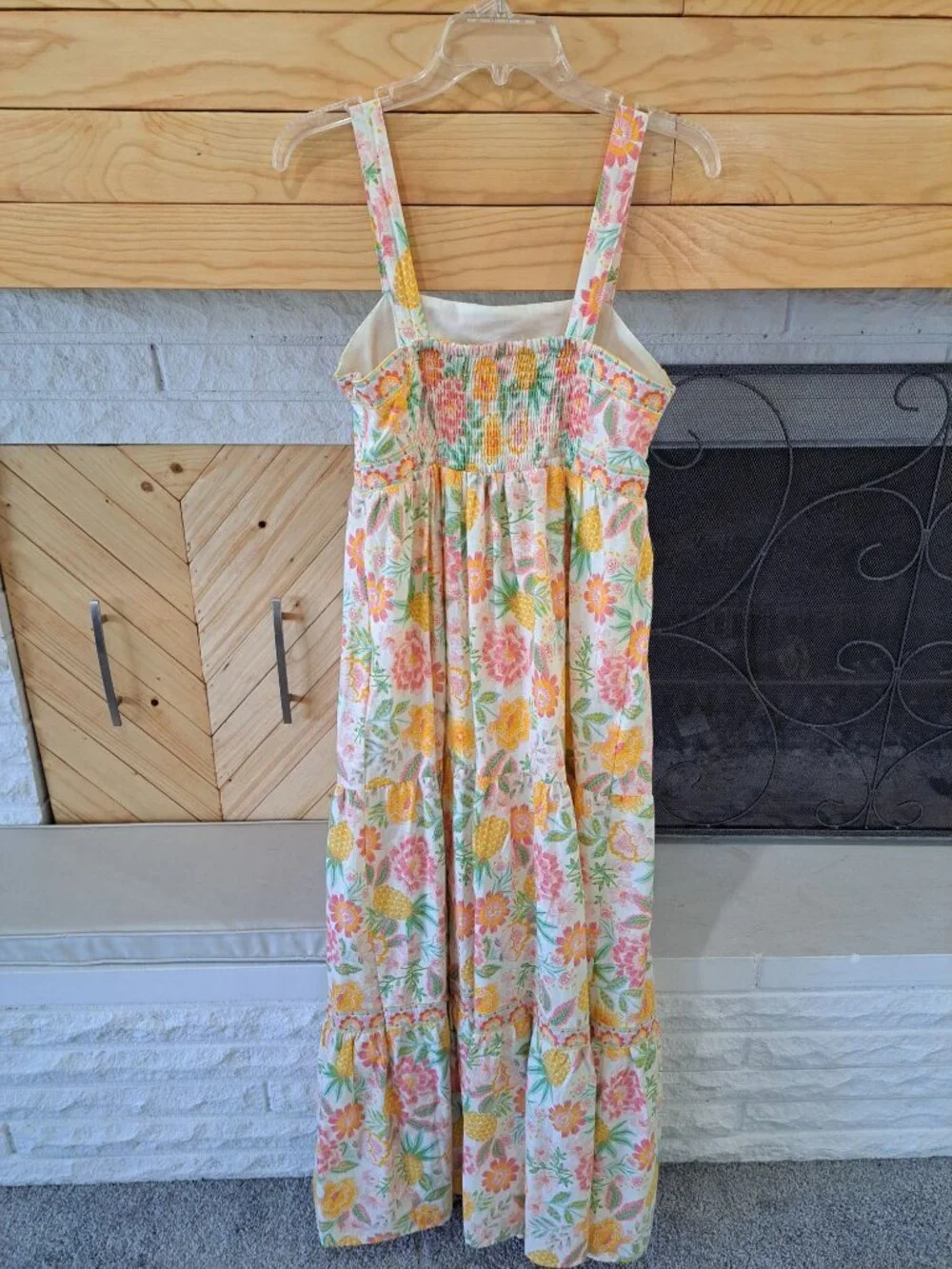 Rachel Zoe Embroidered Maxi Dress Tiered Womens Floral Size 6 Pastel Cottagecore - Picture 5 of 15